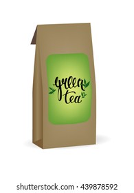 Tea packaging design .Paper bag design for tea package.