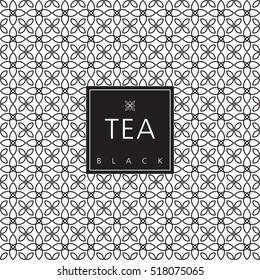 Tea packaging. Template design element. Swatch seamless pattern included.