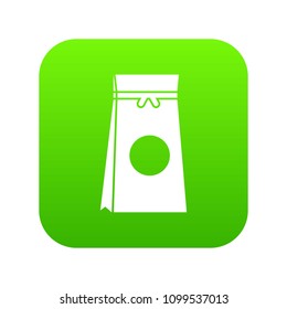Tea packed in a paper bag icon digital green for any design isolated on white vector illustration