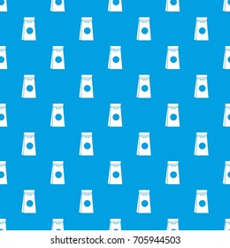 Tea packed in a paper bag pattern repeat seamless in blue color for any design. Vector geometric illustration