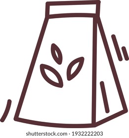 Tee in einer Papiertüte, Illustration, Vektorgrafik auf weißem Hintergrund.