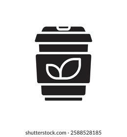 Tea Paper Cup Filled Icon Vector Illustration