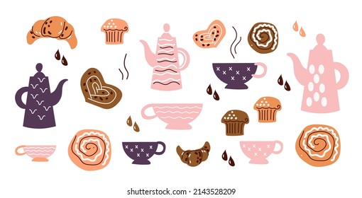 Tea party, afternoon snak , pasrty or cafe themed concept background.