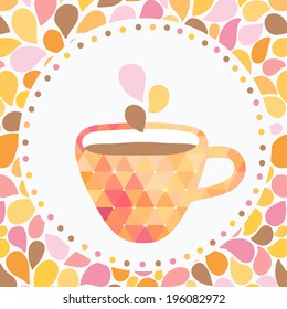 Tea party brochure template. Cute flyer design. Vector image.