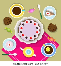 Tea party (cake and tea)