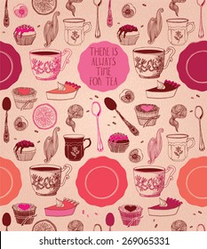 tea party card design. vector illustration