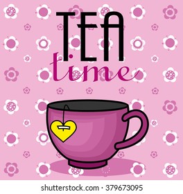 tea party card design. vector illustration