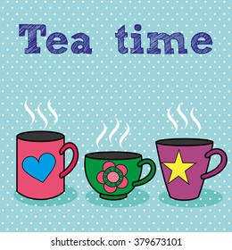 tea party card design. vector illustration