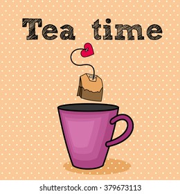 tea party card design. vector illustration