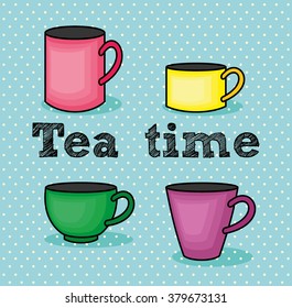 tea party card design. vector illustration