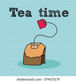 tea party card design. vector illustration