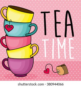 tea party card design. vector illustration