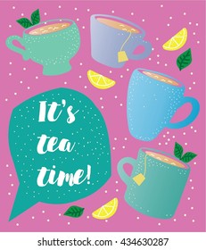 tea party card design. vector illustration