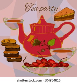 Tea Party card seamless
