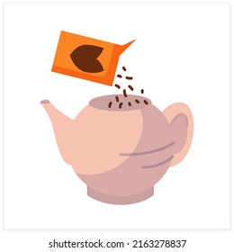 Tea Party Flat Icon Steeping Tea Stock Vector (Royalty Free) 2163278837 ...
