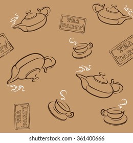 Tea Party irregular seamless