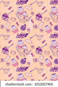 Tea Party  Pattern From a Sketch