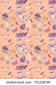 Tea Party  Pattern From a Sketch
