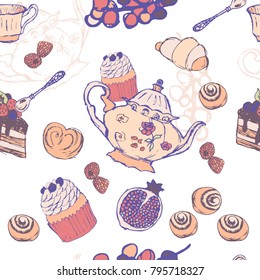 Tea Party  Pattern From a Sketch