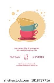 plantilla de diseño de afiches para fiestas de té