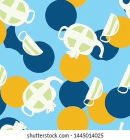 tea party seamless pattern design. Perfect for party, illustration or homeware.