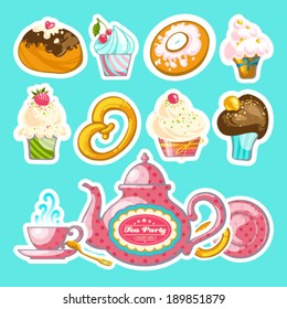 Tea Party. Vector set