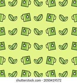 tea pattern background vector design