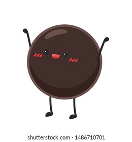 Tea pearl ball character. free space for text. Tea pearl vector. Tea pearl vector.