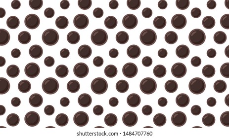 Tea pearl balls vector. wallpaper. black pearl. Tea pearl balls pattern wallpaper.