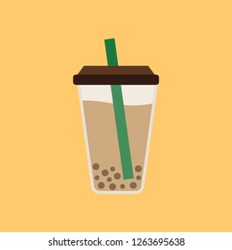 Tea pearl cartoon vector.