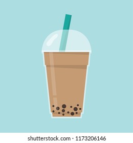 Tea pearl cartoon vector. free space for text. wallpaper.