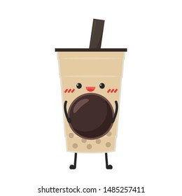 Tea pearl character design. wallpaper. free space for text. Tea pearl vector. Tea pearl vector.