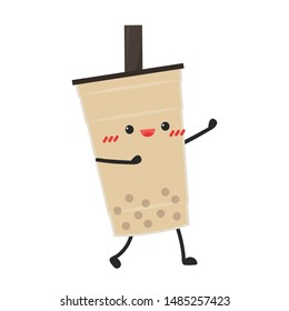 Tea pearl character design. wallpaper. free space for text. Tea pearl vector. Tea pearl vector.