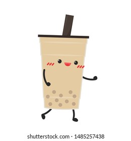 Tea pearl character design. wallpaper. free space for text. Tea pearl vector. Tea pearl vector.