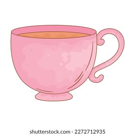 icono de té en taza rosa