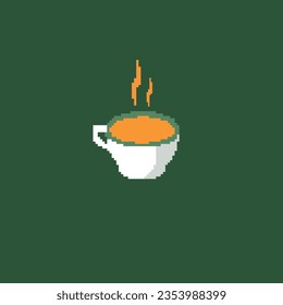 tea pixel art style icon template