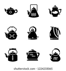 Tea plant icons set. Simple set of 9 tea plant vector icons for web isolated on white background
