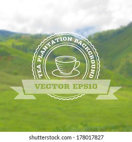 Tea plantation vector background