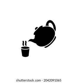 Tea Pod And Cup Silhouette Icon On White Background