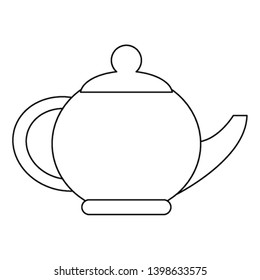 Tea porcelian pot isolated in black and white