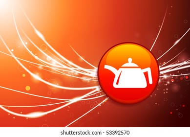 Teebeutel auf rotem abstraktem hellen Hintergrund - Originalillustration