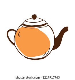 Tea pot cafe icon vector