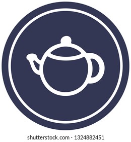 tea pot circular icon symbol