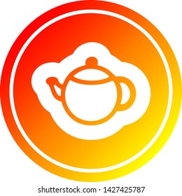 icono circular de la olla de té con acabado degradado cálido