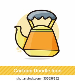 tea pot color doodle