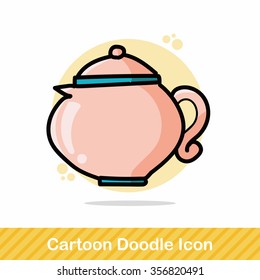 tea pot color doodle