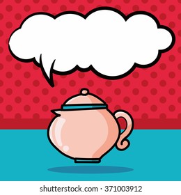 tea pot color doodle, speech bubble