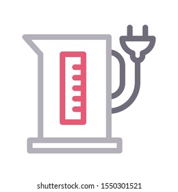 tea pot colour line icon