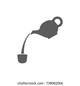 Tea pot and cup icon in trendy flat style isolated on white background. Symbol for your web site design, logo, app, UI. Vector illustration, EPS