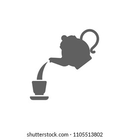 Tea pot with cup icon vector in trendy flat style isolated on white background